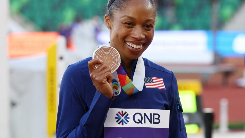 RETIRE IN STYLE: Allyson Felix won bronze at the World Championship, and ended her career!