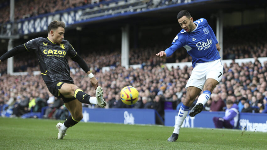 Aston Villa defeats Everton 2-0 at Goodison Park