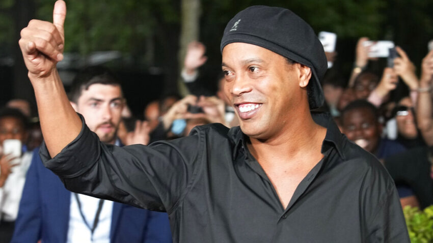 FOLLOWED IN FATHER'S FOOTSTEPS: Ronaldinho's son signed for Barcelona