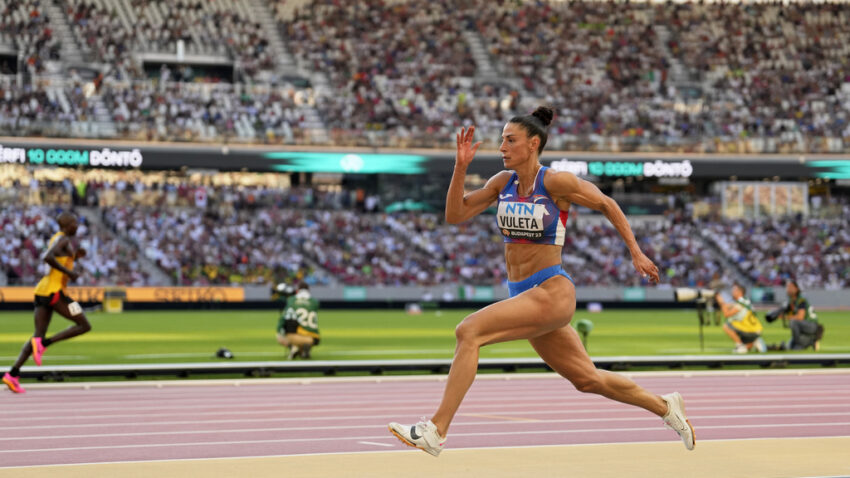 IVANA VULETA'S HEAVENLY JUMP: She celebrated with a jump in the last series in the Diamond League