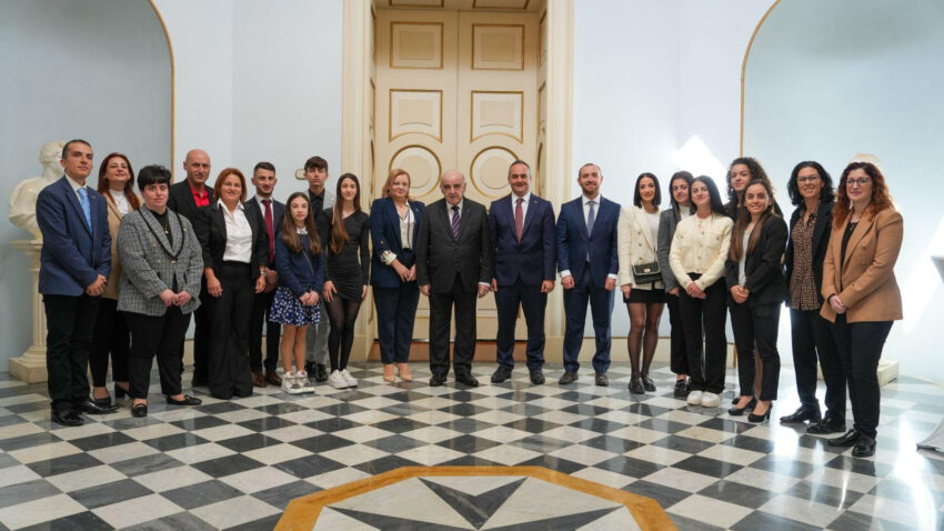 Malta SJA and Għażliet Sportivi Nazzjonali winners pay courtesy visit to HE George Vella