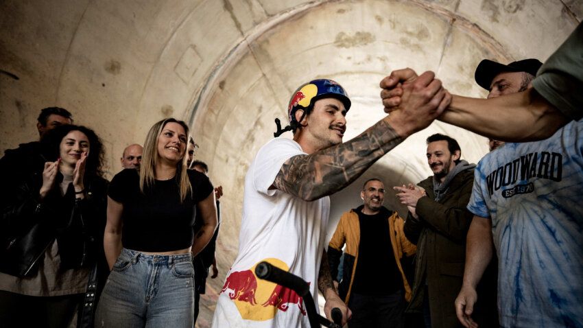 Greek BMX Pro Completes World's Largest Full Vertical Bike Loop Near the City of Trikala