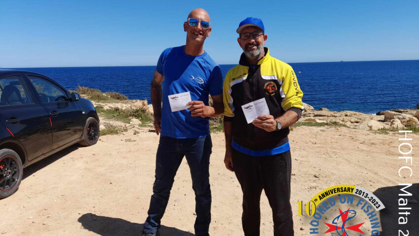 Paul Celeste and Adrian Nelson take first place in the fishing competition