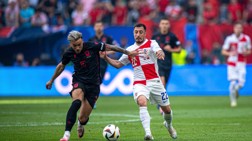 Gjasula scores own goal and late equaliser to save game for Albania. Croatia stunned.