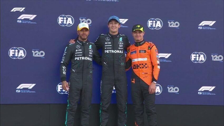 One-Two for Mercedes as George Russell outpaces Lewis Hamilton and Lando Norris