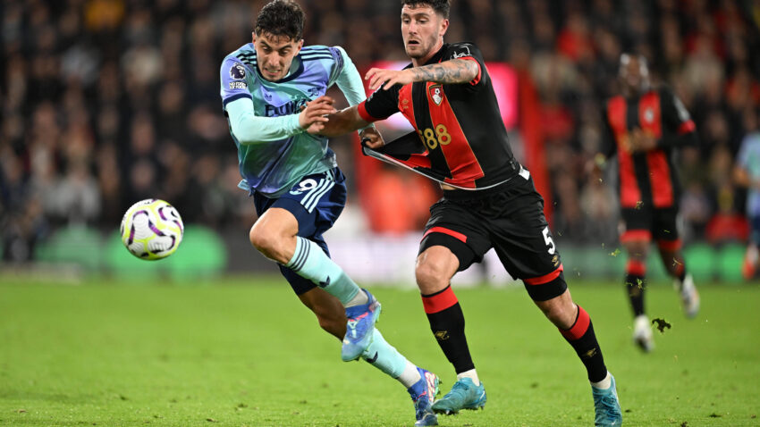 Saliba receives a red card as Arsenal suffer a 2-0 defeat against Bournemouth