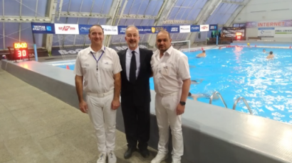Alex De Raffaele officiates international Water Polo match in Slovakia