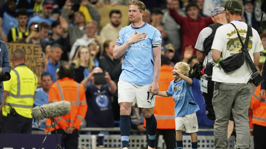 De Bruyne bids emotional farewell at Etihad as City seal 3-1 victory over Bournemouth