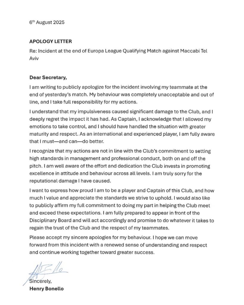 Hamrun Spartans Duo Issue Written Apologies Following Post-Match Altercation | Maltasport.mt