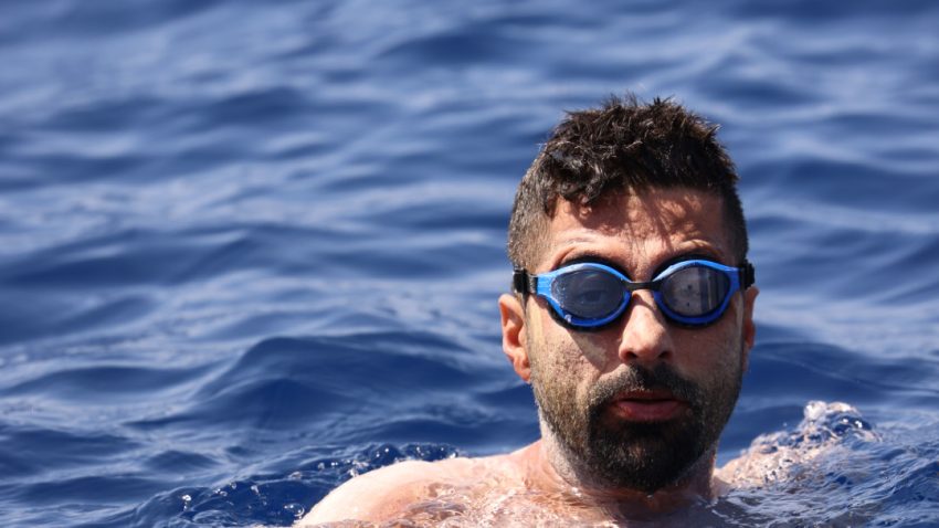 Neil Agius swims into Day 4 of 7 marathons in 7 Days Island of Gozo, Malta