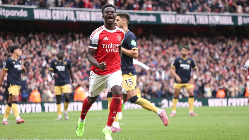Saka’s century helps Arsenal see off West Ham