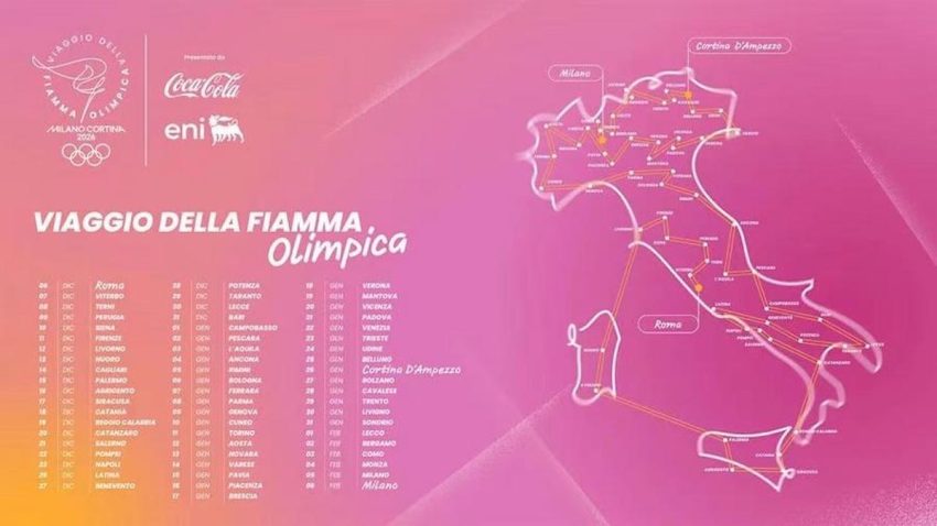Relay route for Milano Cortina 2026 Winter Games published