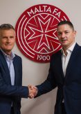MFA Vice President Matthew Paris in official welcome photo with new Futsal National Team coach