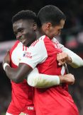 Merino and Saka score as Arsenal move further ahead