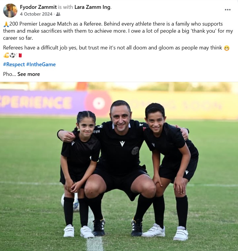 Fyodor Zammit Marks 25 Year Milestone As Malta’s Longest Active Serving Referee | Maltasport.mt