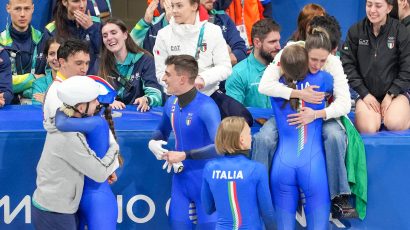 Italy claim dramatic mixed relay gold in short track after rivals fall at Milano Cortina