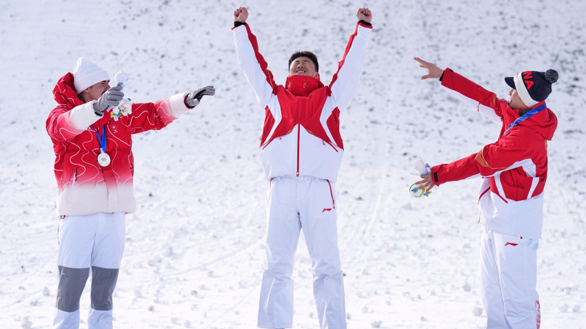 China secures men’s aerials title as Wang Xindi claims Olympic gold