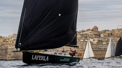 Ton Ton Laferla leads the fleet in RMYC Double Handed Round Comino Race