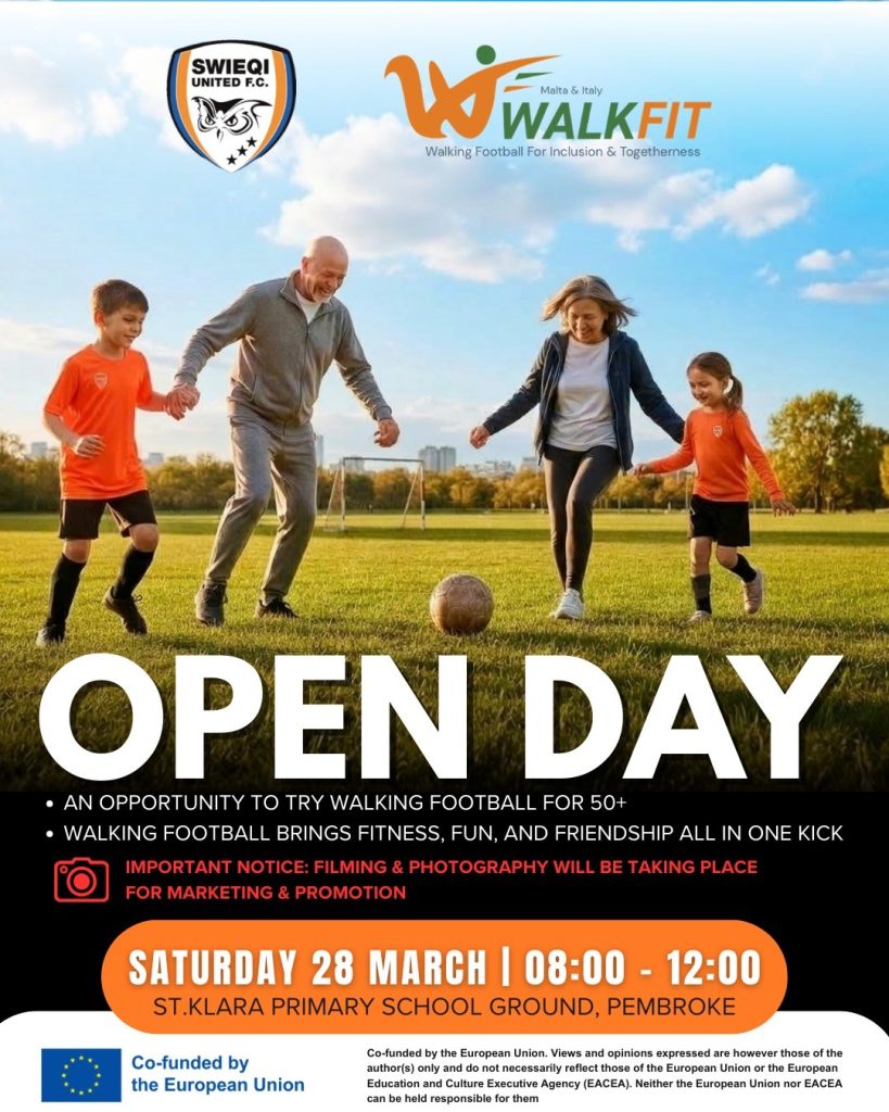 Free Walking Football Open Day In Pembroke | Maltasport.mt
