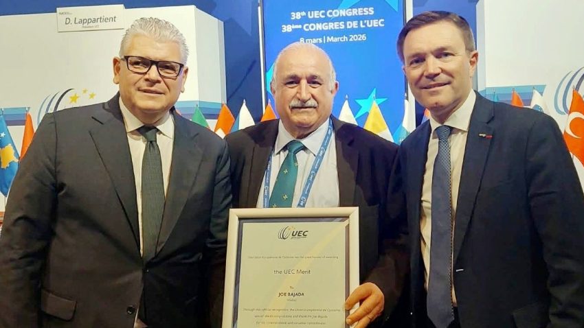 Joe Bajada honoured with UEC Merit Award at historic ceremony in Avignon