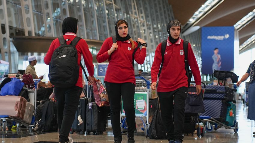 Iran women’s football team begin journey home after most players withdraw asylum claims
