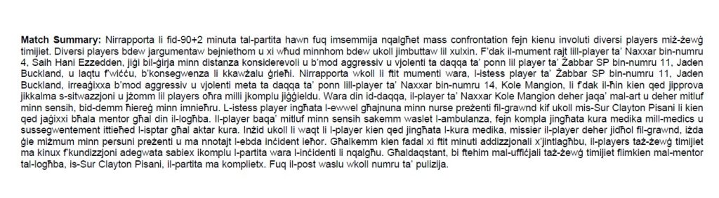 Questions Raised Over How Referee Report Was Compiled After Żabbar–Naxxar U17 Fracas | Maltasport.mt